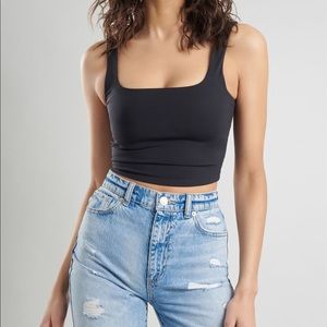 Cropped cut out tank top